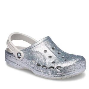 NWT Crocs Baya Silver Glitter Clog Women’s Size 8 Holographic Sparkle Bling New